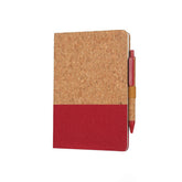 BORSA - eco-neutral A5 Cork Fabric Hard Cover Notebook and Pen Set - Red