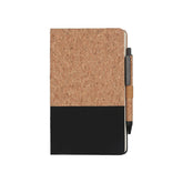 BORSA - eco-neutral A5 Cork Fabric Hard Cover Notebook and Pen Set - Black