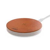 ANZIO - Recycled Leather 15W Wireless Charger - White/Tan