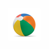 Inflatable beach ball with coloured stripes