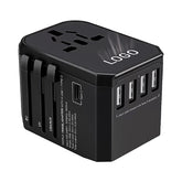 LIGHT UP LOGO TYPE-C + 4 USB PORT UNIVERSAL TRAVEL ADAPTER