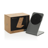 Executive 15W Magnetic Wireless Charging Stand – Recycled Aluminum Edition (Grey)