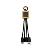 Bamboo Light Up Logo Multi-Charging Cables Type C