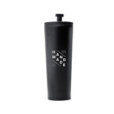 Premium Black Double-Wall Tumbler with Integrated Straw