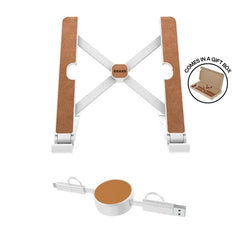BRELA - @memorii Set of Recycled Laptop Stand and retractable cable - White