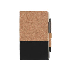 BORSA - eco-neutral A5 Cork Fabric Hard Cover Notebook and Pen Set - Black