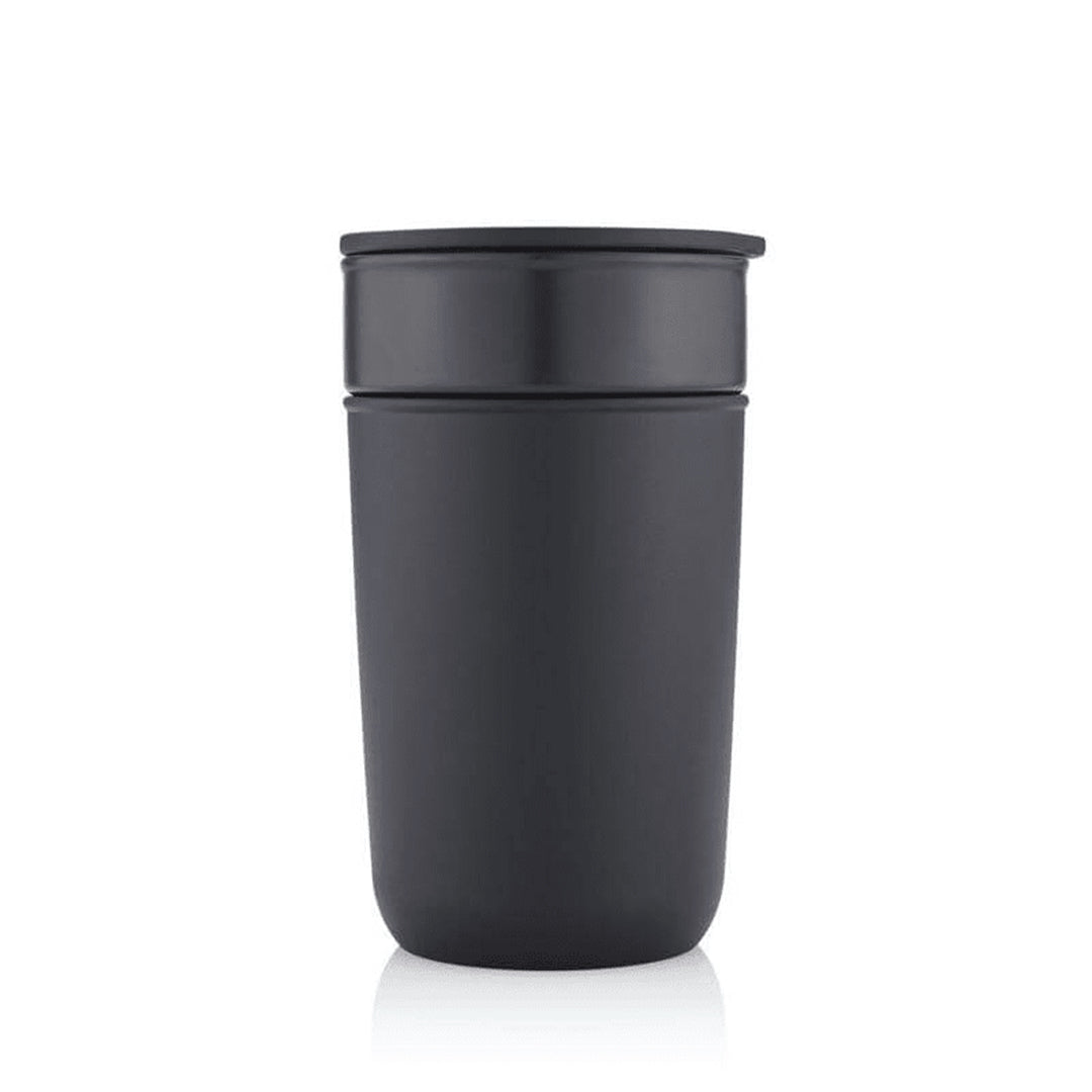SAVONA - Hans Larsen Premium Ceramic Tumbler With Recycled Protective Sleeve - Black