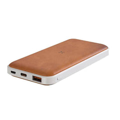ALBECK - Recycled Leather 10000mAh PD Powerbank - White/Tan