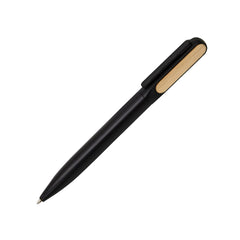 Trento – Matte Finish Metal Ball Point Pen with Bamboo – Black