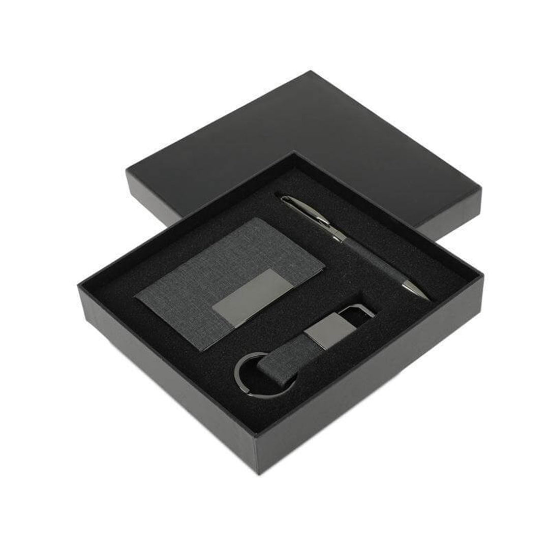 SILVAN - Giftology Gift Set (Card Holder, Key Chain and Pen) - Black