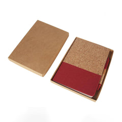 BORSA - eco-neutral A5 Cork Fabric Hard Cover Notebook and Pen Set - Red