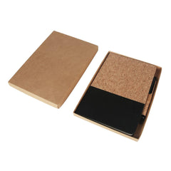 BORSA - eco-neutral A5 Cork Fabric Hard Cover Notebook and Pen Set - Black