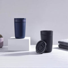 SAVONA - Hans Larsen Premium Ceramic Tumbler With Recycled Protective Sleeve - Blue