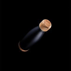 ODESSA - Giftology Double Wall Stainless Bottle with Bamboo Lid and Base - Black