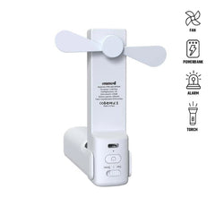 Executive 4-in-1 Compact Mobility Tool – Fan, Power Bank, Alarm & Torch