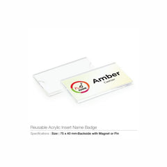 eusable Acrylic Insert Name Badges
