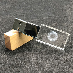 WOODEN CRYSTAL USB FLASH DRIVE