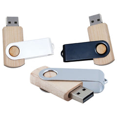 WOODEN SWIVEL USB FLASH DRIVE