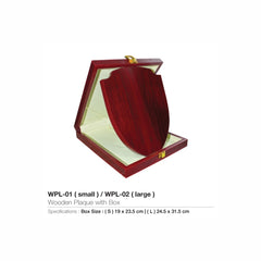 Wooden Plaque with Box Vertical Size  QS-MA1807