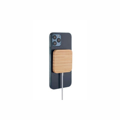 15W Square Bamboo Magsafe Wireless Charger