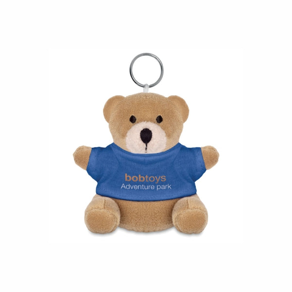 Teddy bear plush key ring. 100% cotton t-shirt for logo imprin