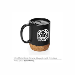 Mugs with Lid and Cork Base