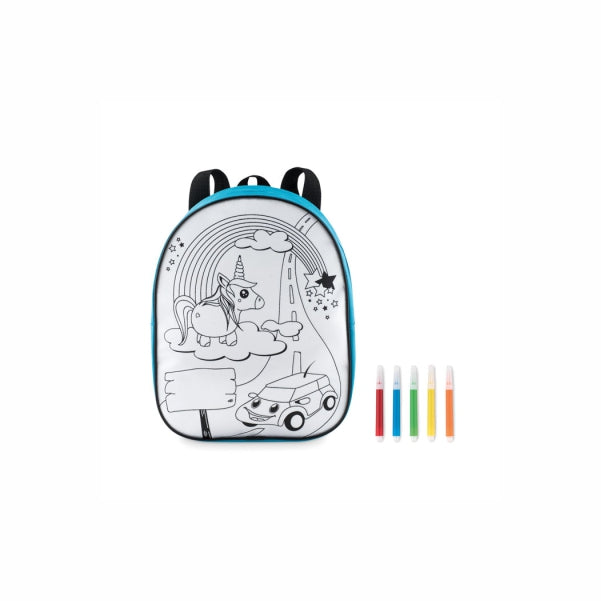 Backpack in 600D polyester with 5 markers.