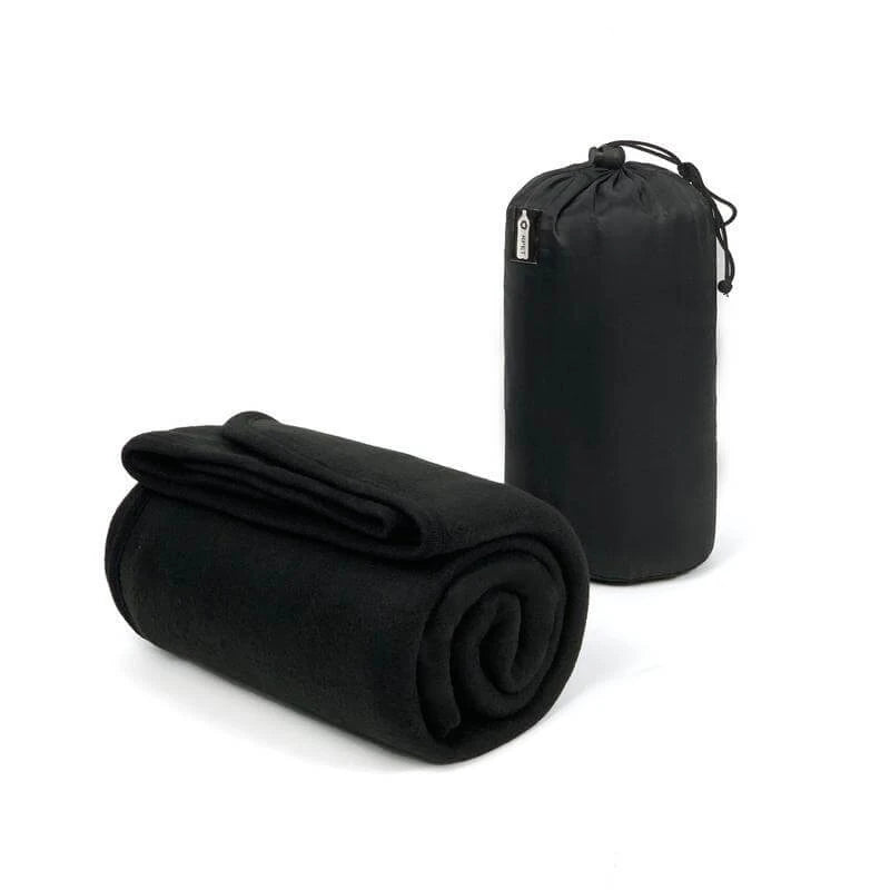 Executive Polar Fleece Travel Blanket with Sustainable Carry Pouch