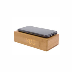 Bamboo Wireless Charger with Clock