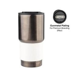 Executive Insulated Tumbler with Premium Grip Sleeve – 530ml (White)