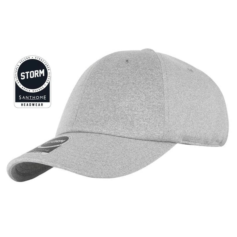 Executive Textured 6-Panel Performance Cap – Heathered Grey