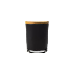 Premium Frosted Glass Scented Candle with Bamboo Lid