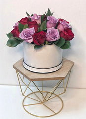Blossom Field Fresh Red and Purple Roses in a Box