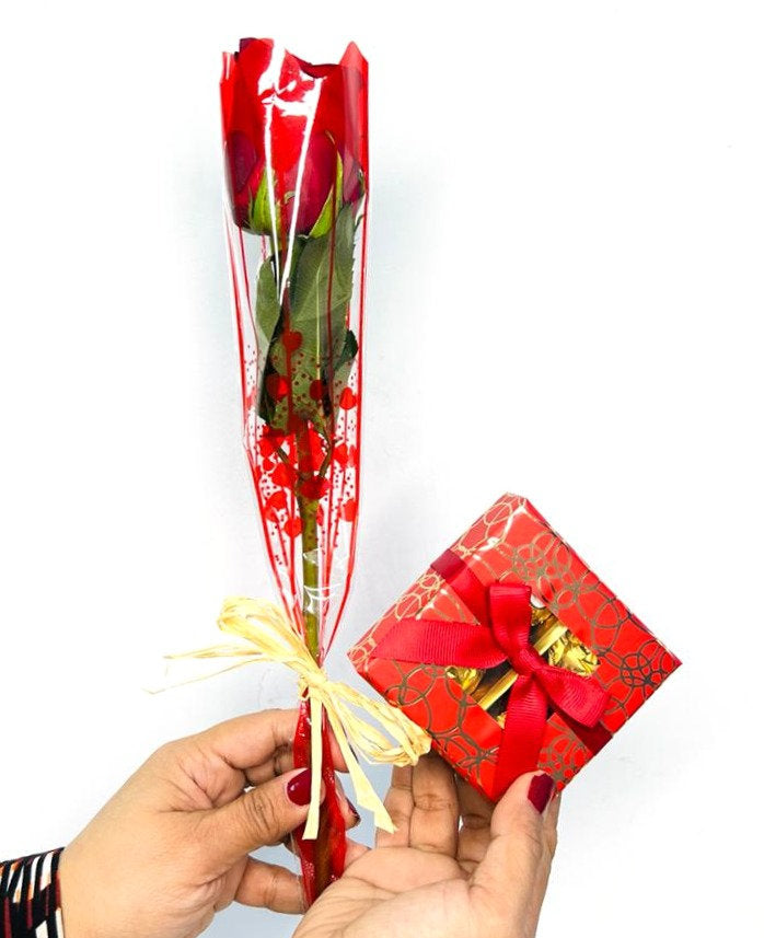 Single Rose and Chocolate