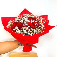 6 Pcs Red Roses Bouquet