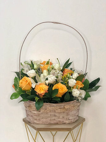 Chic Choice of Fresh Flowers in a Basket