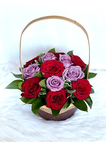 Bold Roses in a Basket