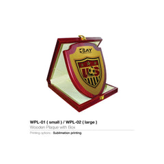 Wooden Plaque with Box Vertical Size  QS-MA1807