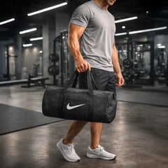 Classic Lightweight Polyester Duffle Gym Bag (Black)