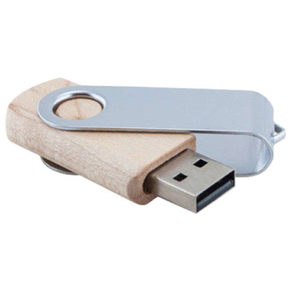 WOODEN SWIVEL USB FLASH DRIVE