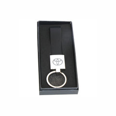 Metal Keychains with Leather Strap