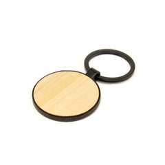Promotional Round Metal Key-chain with Bamboo
