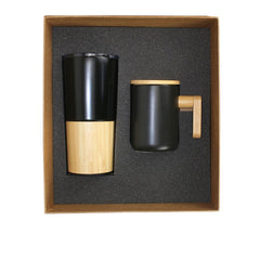Drinkware Gift Sets with Travel Tumbler & Black Ceramic Mug