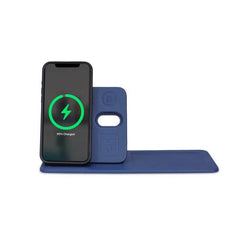 Executive 3-in-1 Magnetic Wireless Charging Desk Organizer – Navy Edition