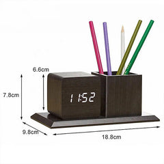 DIGITAL WOODEN ALARM CLOCK