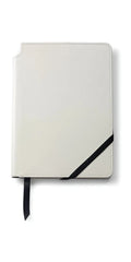 Executive Leatherette Journal with Integrated Pen Spine – Pristine White
