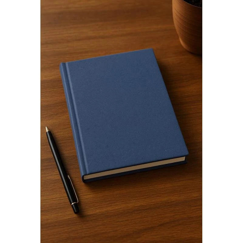 Executive Denim-Textured A5 Notebook – Sustainable Slate Blue