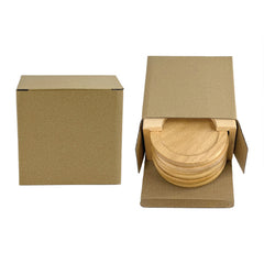 WOOD COASTERS WITH HOLDER