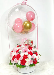 Hot Air Balloon and Flowers in a Box