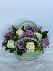 Purple Arrangement in a Basket